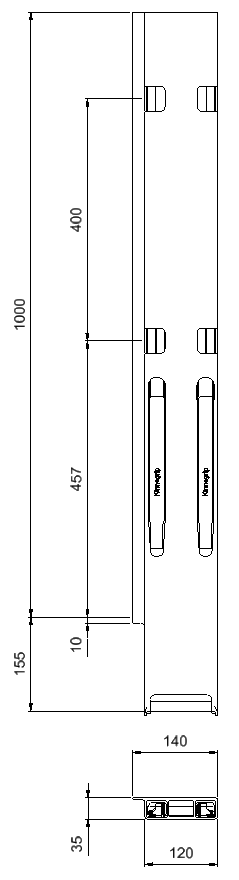 Bakstolpe venstre BBD 2-port