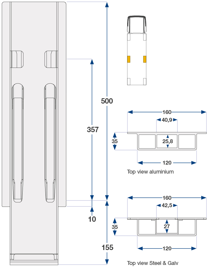Sidestolpe 1-port