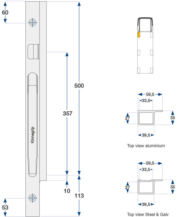 Forstolpe venstre boltet 1-port