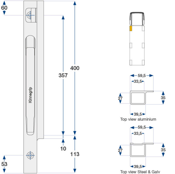 Forstolpe venstre boltet ED 1-port