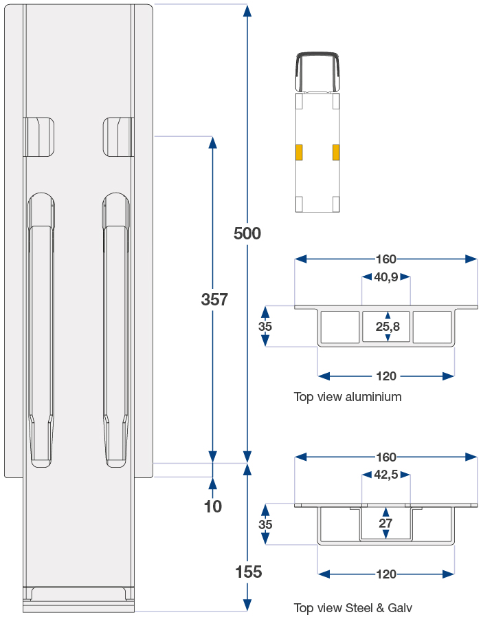 Sidestolpe ED 1-port