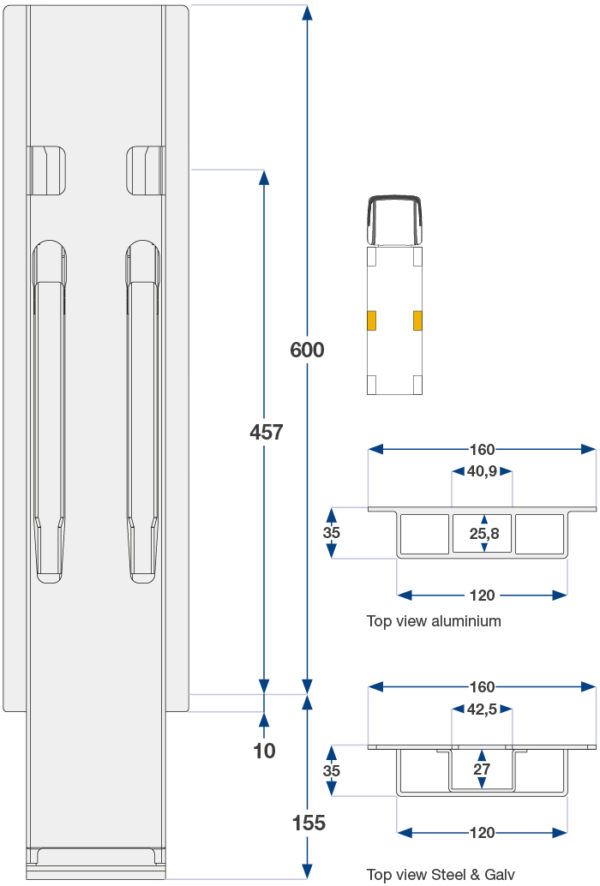 Sidestolpe Kinnetop 1-port