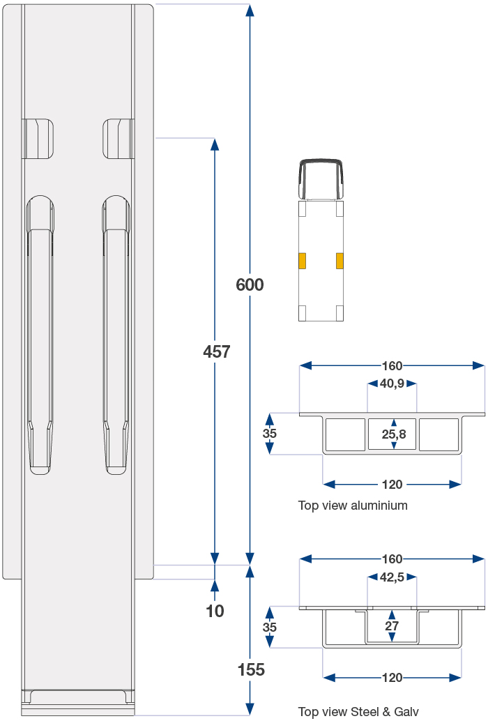Sidestolpe Kinnetop 1-port