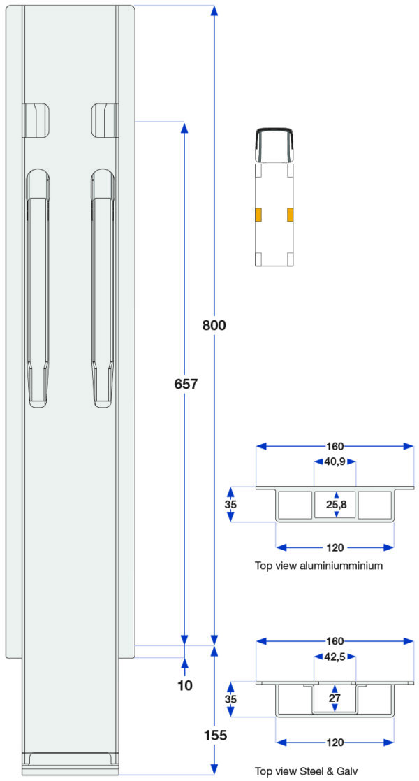 Sidestolpe 1-port