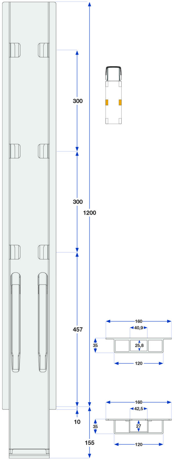 Sidestolpe 3-port