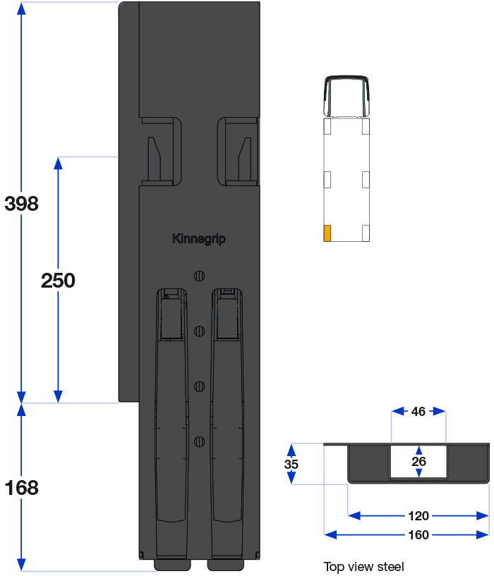 Teknisk tegning af Kinnegrip