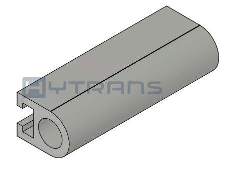 Grå cylindrisk metalprofil med hul
